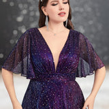 Robe de Cocktail Grande Taille pour Mariage violette