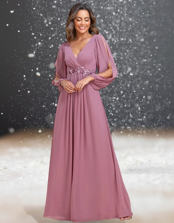 Robe de Cocktail Longue pour Mariage Violette mauve