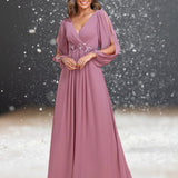 Robe de Cocktail Longue pour Mariage Violette mauve
