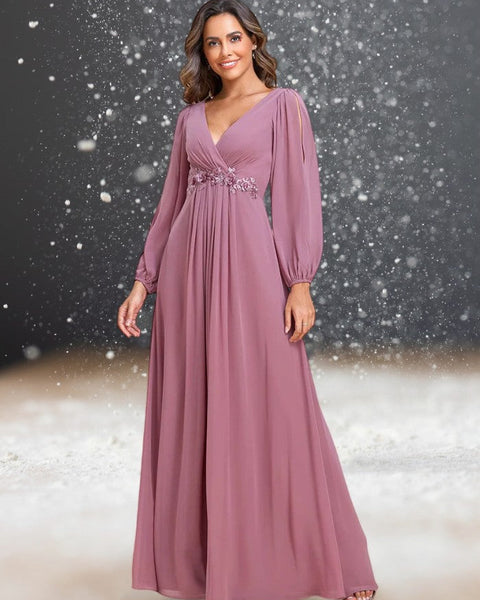 Robe de Cocktail Longue pour Mariage Violette