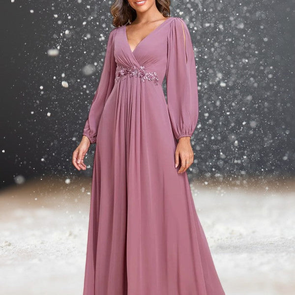 Robe de Cocktail Longue pour Mariage Violette