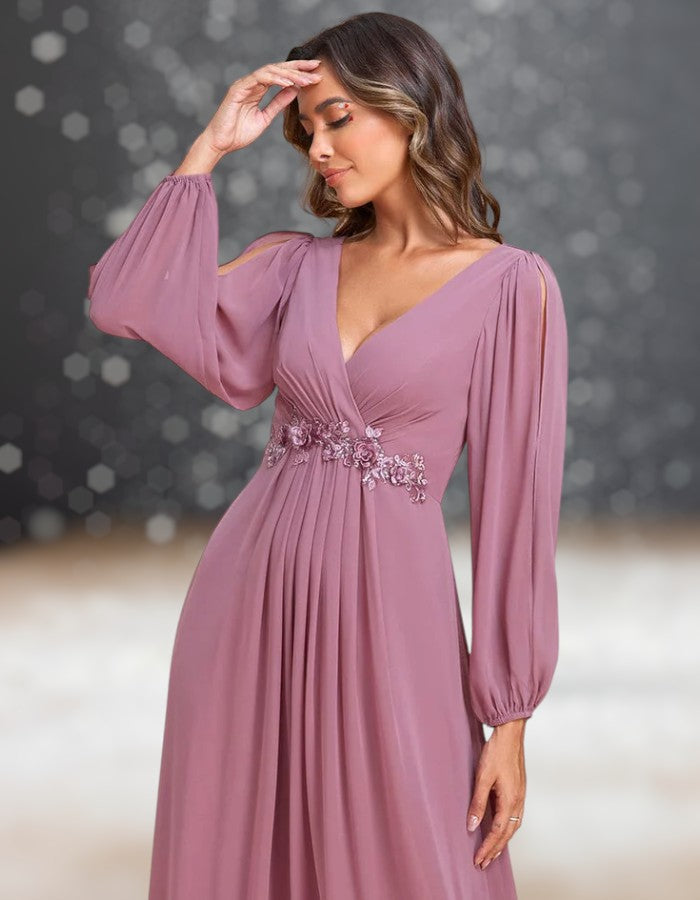 Robe de Cocktail Longue pour Mariage Violette zoom