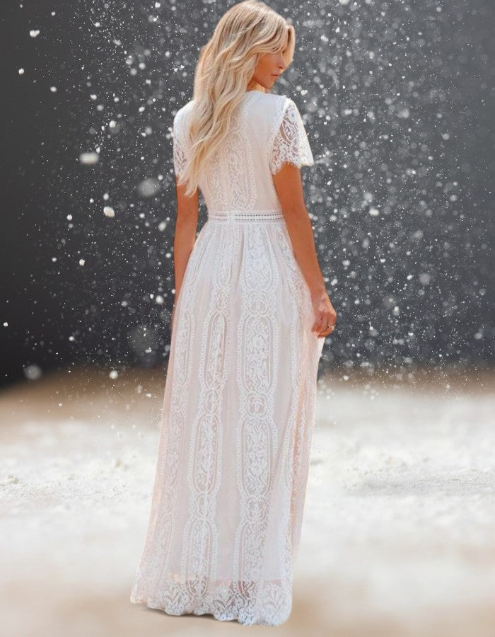 Robe de Cocktail Mariage Champêtre de dos