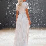 Robe de Cocktail Mariage Champêtre de dos