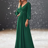 Robe de Cocktail Mariage Vert Émeraude femme
