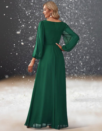 Robe de Cocktail Mariage Vert Émeraude de dos