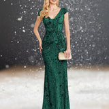 Robe de Cocktail pour Mariage Chic Longue femme verte