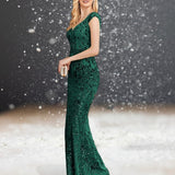 Robe de Cocktail pour Mariage Chic Longue de profil