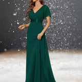 Robe de Cocktail Vintage pour Mariage verte