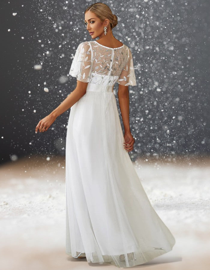 Robe Dentelle Cocktail Mariage dos