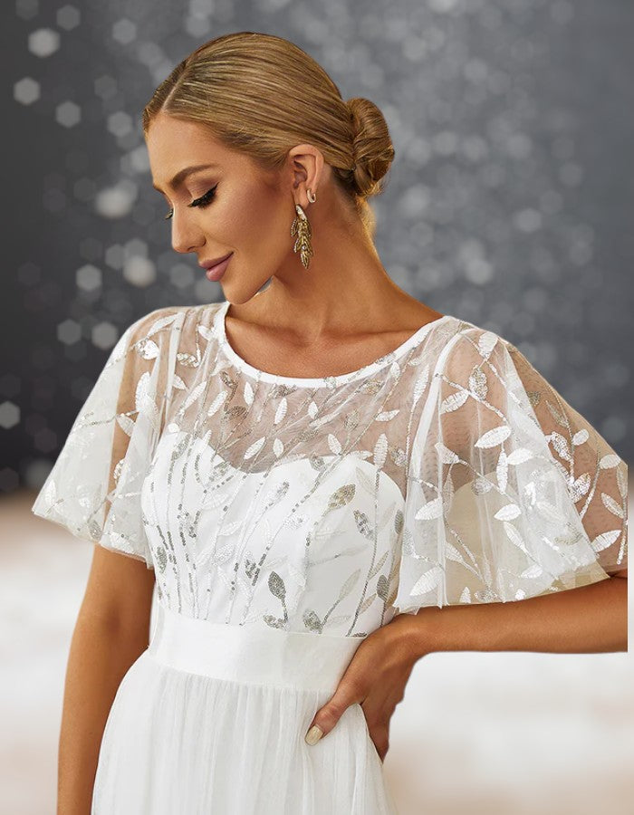 Robe Dentelle Cocktail Mariage brodée