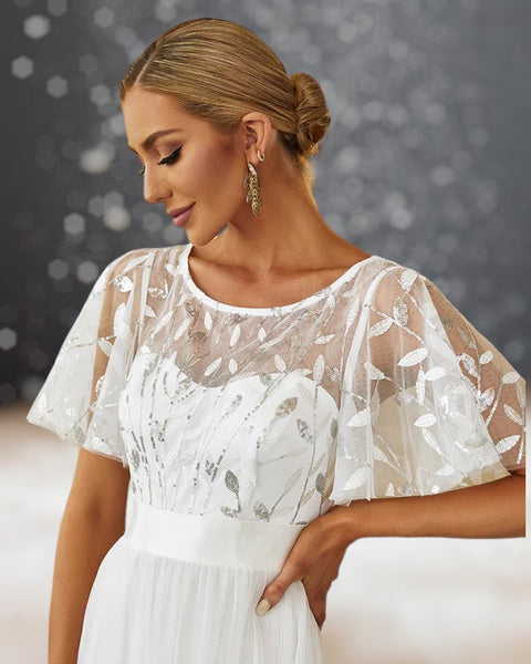 Robe Dentelle Cocktail Mariage brodée