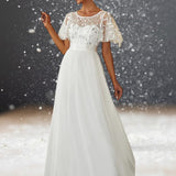 Robe Dentelle Cocktail Mariage blanc