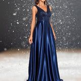 Robe Habillée Cocktail Mariage femme bleue