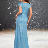 Robe Longue Cocktail Mariage de dos