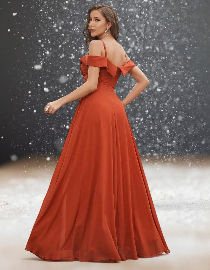 Robe Longue Cocktail Mariage Moderne de dos