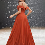 Robe Longue Cocktail Mariage Moderne de dos