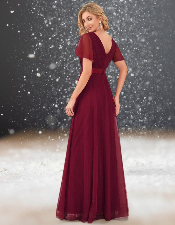 Robe Rouge Cocktail Mariage dos