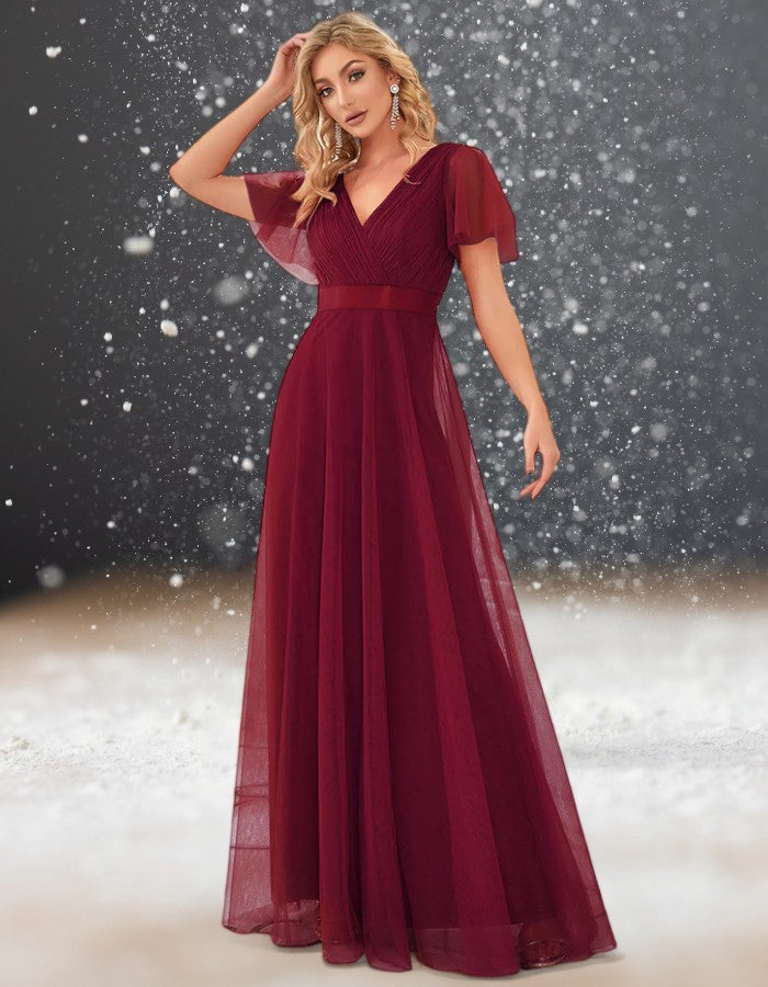 Robe Rouge Cocktail Mariage longue