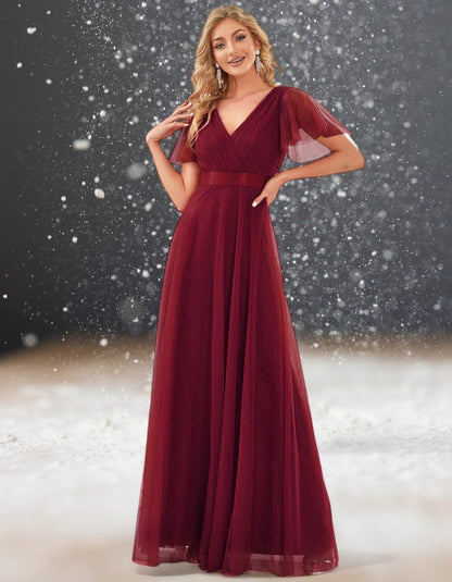 Robe Rouge Cocktail Mariage bordeau